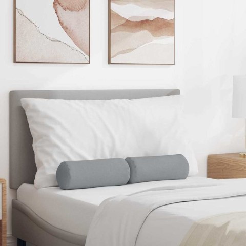 PODUSZKI WAŁKOWE 2 SZT. JASNOSZARY Ø 15X40CM TKANINA