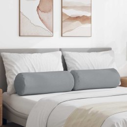 PODUSZKI WAŁKOWE 2 SZT. JASNOSZARY Ø 25 X 70 CM TKANINA