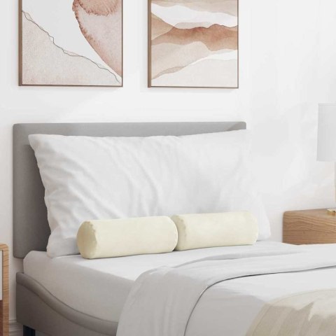 PODUSZKI WAŁKOWE 2 SZT. KREMOWY Ø 15X40CM TKANINA SZTRUKSOWA