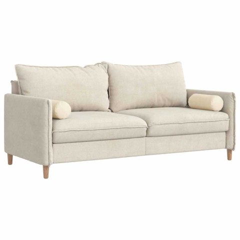 PODUSZKI WAŁKOWE 2 SZT. KREMOWY Ø 15X40CM TKANINA SZTRUKSOWA