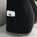 PODUSZKA NA PLECY CZARNY 45X24X50CM AKSAMIT