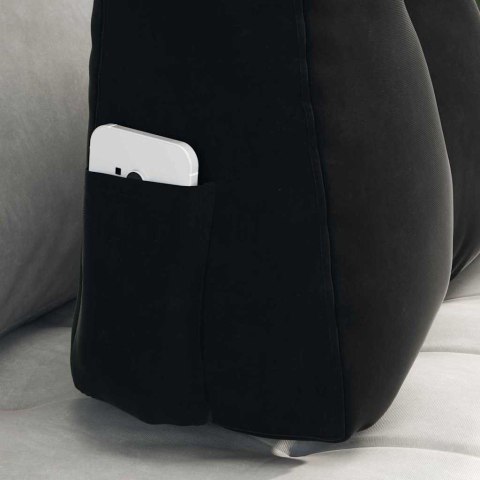 PODUSZKA NA PLECY CZARNY 60X24X50CM AKSAMIT