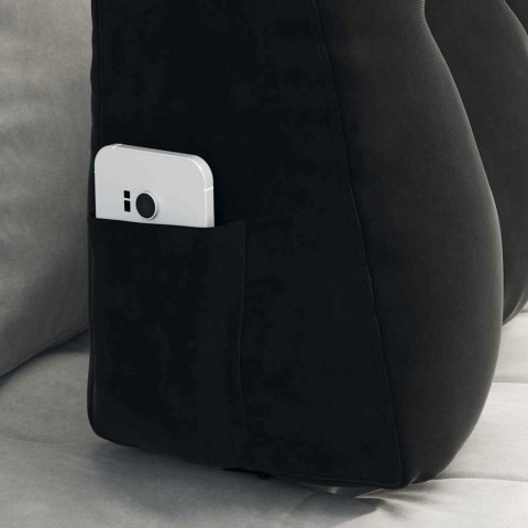 PODUSZKA NA PLECY CZARNY 80X24X50CM AKSAMIT