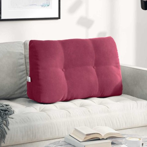 PODUSZKA NA PLECY CZERWONE WINO 80X24X50CM AKSAMIT