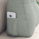 PODUSZKA NA PLECY JASNOSZARY 45X24X50CM AKSAMIT