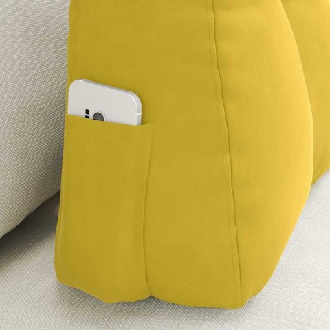 PODUSZKA NA PLECY ŻÓŁTY 60X24X50CM AKSAMIT