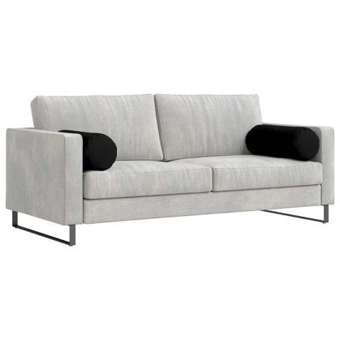 PODUSZKI WAŁKOWE 2 SZT. CZARNY Ø 25X70CM TKANINA MIKROFIBROWA