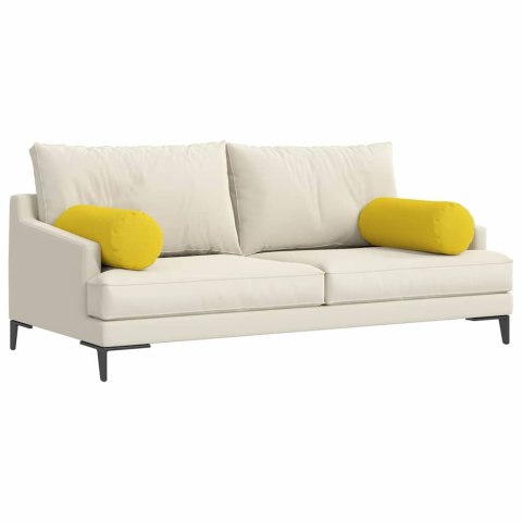 PODUSZKI WAŁKOWE 2 SZT. JASNOŻÓŁTY Ø 25X70CM TKANINA