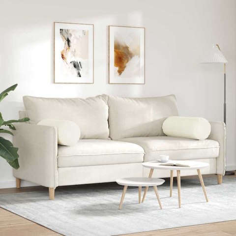 PODUSZKI WAŁKOWE 2 SZT. KREMOWY Ø 25X70CM TKANINA SZTRUKSOWA