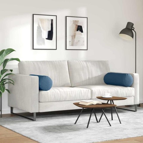 VidaXL Poduszki Wałkowe 2 pcs Niebieski Ø 25 x 70 cm tkanina