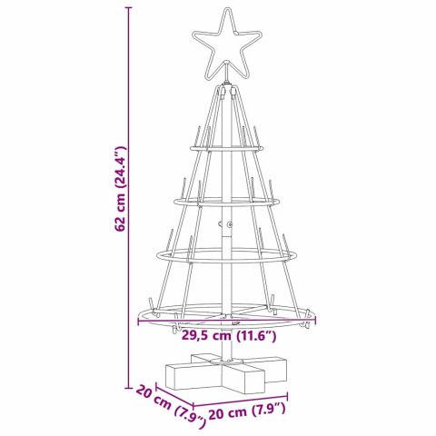 CHOINKA STOŻKOWA ŚWIĄTECZNA Z PODSTAWĄ CZARNY 60CM STAL