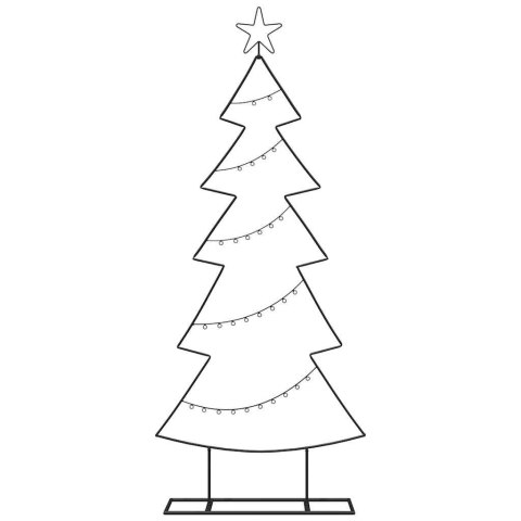 METALOWA CHOINKA ŚWIĄTECZNA Z PODSTAWĄ CZARNY 150CM STAL