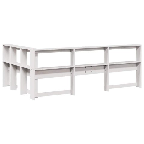 REGAŁ NA KSIĄŻKI Z ZAGŁÓWKIEM BIAŁE 120CM SOSNOWE