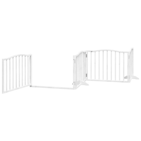 SKŁADANA BRAMKA DLA PSA Z DRZWIAMI 6 PANELI BIAŁA 480CM