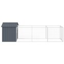 BUDA DLA PSA Z DACHEM ANTRACYTOWA 117X405X123CM STAL
