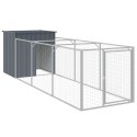 BUDA DLA PSA Z WYBIEGIEM ANTRACYTOWA 110X405X110CM STAL
