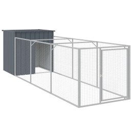 BUDA DLA PSA Z WYBIEGIEM ANTRACYTOWA 110X405X110CM STAL