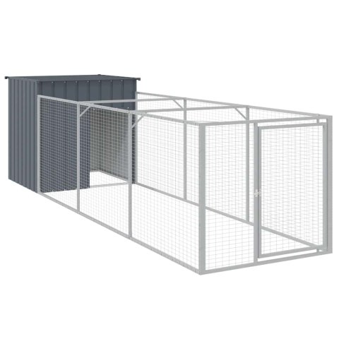 BUDA DLA PSA Z WYBIEGIEM ANTRACYTOWA 110X405X110CM STAL