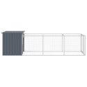 BUDA DLA PSA Z WYBIEGIEM ANTRACYTOWA 110X405X110CM STAL