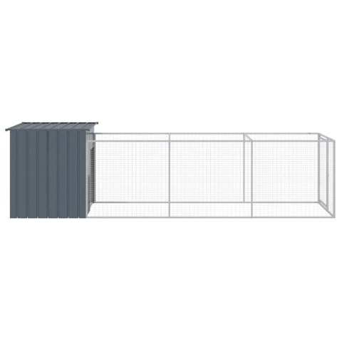 BUDA DLA PSA Z WYBIEGIEM ANTRACYTOWA 110X405X110CM STAL