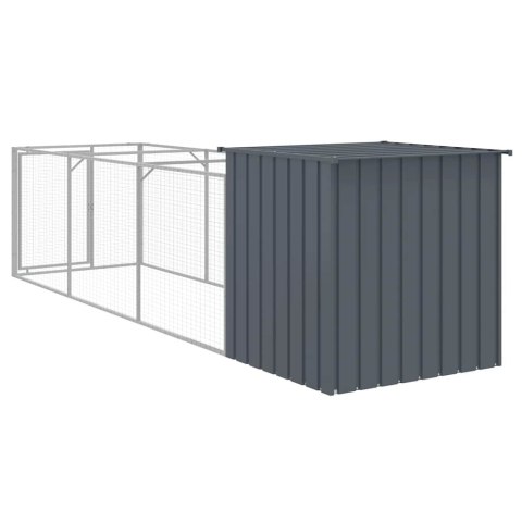 BUDA DLA PSA Z WYBIEGIEM ANTRACYTOWA 110X405X110CM STAL