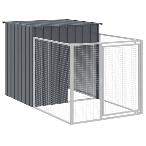 BUDA DLA PSA Z WYBIEGIEM ANTRACYTOWA 110X405X110CM STAL