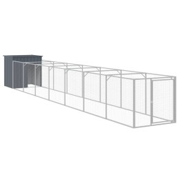 BUDA DLA PSA Z WYBIEGIEM ANTRACYTOWA 110X813X110CM STAL