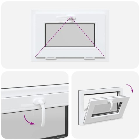 VidaXL Okno piwniczne "RISOR" 60x40 cm uchylne 2 szyby antracyt