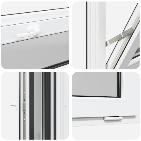 VidaXL Okno piwniczne "RISOR" 60x40 cm uchylne 2 szyby antracyt