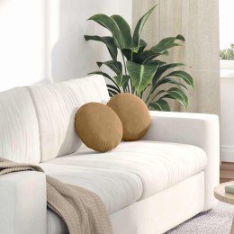 PODUSZKI NA SIEDZISKA 2 SZT. BRĄZOWY Ø 40X13CM AKSAMIT