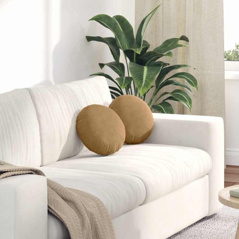 PODUSZKI NA SIEDZISKA 2 SZT. BRĄZOWY Ø 40X13CM AKSAMIT