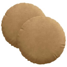 PODUSZKI NA SIEDZISKA 2 SZT. BRĄZOWY Ø 40X13CM AKSAMIT