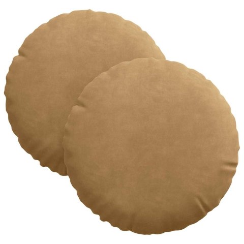 PODUSZKI NA SIEDZISKA 2 SZT. BRĄZOWY Ø 40X13CM AKSAMIT