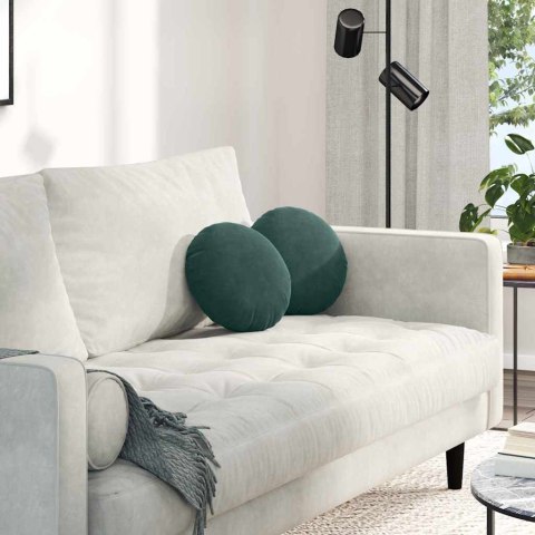 PODUSZKI NA SIEDZISKA 2 SZT. CIEMNA ZIELEŃ Ø 40X13CM AKSAMIT