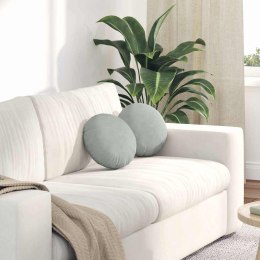 PODUSZKI NA SIEDZISKA 2 SZT. JASNOSZARY Ø 40X13CM AKSAMIT