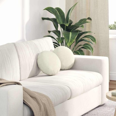 PODUSZKI NA SIEDZISKA 2 SZT. KREMOWY Ø 40X13CM AKSAMIT