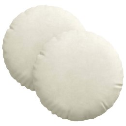 PODUSZKI NA SIEDZISKA 2 SZT. KREMOWY Ø 40X13CM AKSAMIT