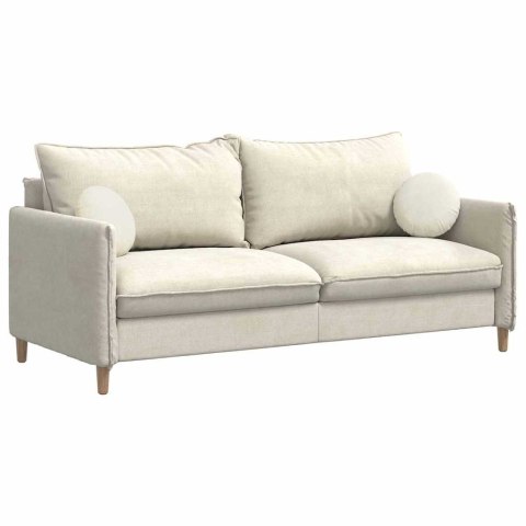 PODUSZKI NA SIEDZISKA 2 SZT. KREMOWY Ø 40X13CM AKSAMIT