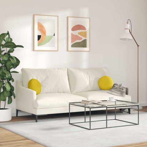 PODUSZKI NA SIEDZISKA 2 SZT. ŻÓŁTY Ø 40X13CM AKSAMIT