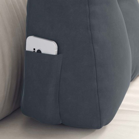 PODUSZKA NA PLECY CIEMNOSZARY 60X24X50CM AKSAMIT