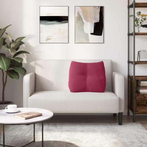 PODUSZKA NA PLECY CZERWONE WINO 60X24X50CM AKSAMIT