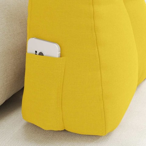 VidaXL Poduszka na plecy Jasnożółty 60 x 24 x 50 cm tkanina