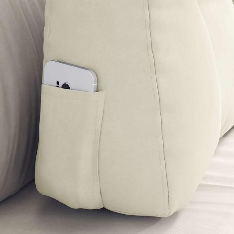 PODUSZKA NA PLECY KREMOWY 60X24X50CM AKSAMIT