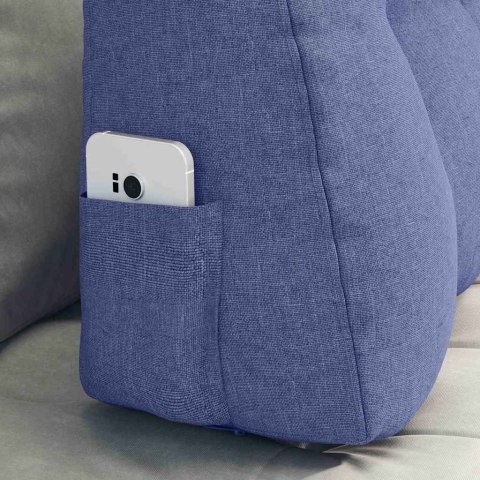 VidaXL Poduszka na plecy Niebieski dżins 80 x 24 x 50 cm tkanina