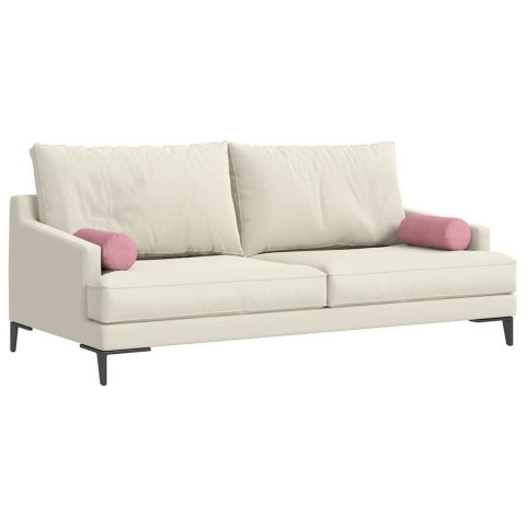 PODUSZKI WAŁKOWE 2 SZT. RÓŻOWY Ø 15X40CM TKANINA SZTRUKSOWA