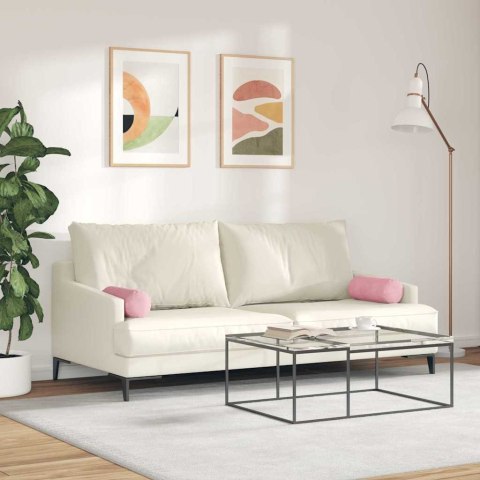 PODUSZKI WAŁKOWE 2 SZT. RÓŻOWY Ø 15X40CM TKANINA SZTRUKSOWA