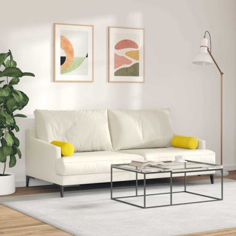 PODUSZKI WAŁKOWE 2 SZT. ŻÓŁTY Ø 15X40CM TKANINA SZTRUKSOWA