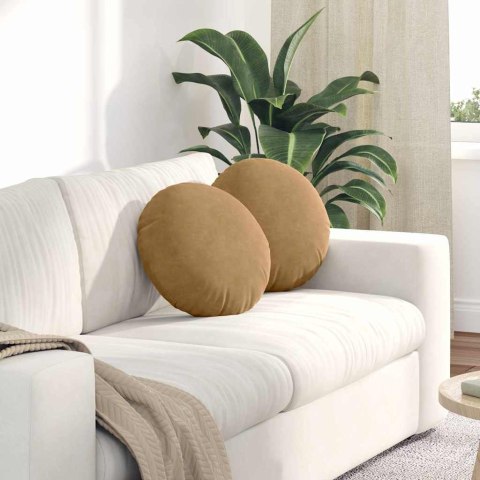 PODUSZKI NA SIEDZISKA 2 SZT. BRĄZOWY Ø 40X13CM AKSAMIT