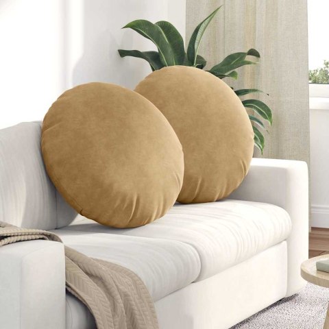 PODUSZKI NA SIEDZISKA 2 SZT. BRĄZOWY Ø 40X13CM AKSAMIT