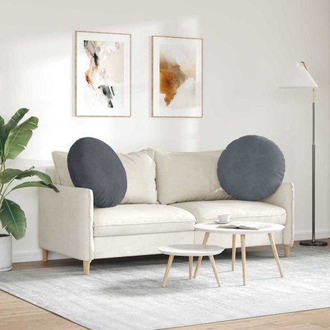 PODUSZKI NA SIEDZISKA 2 SZT. CIEMNOSZARY Ø 40X13CM AKSAMIT